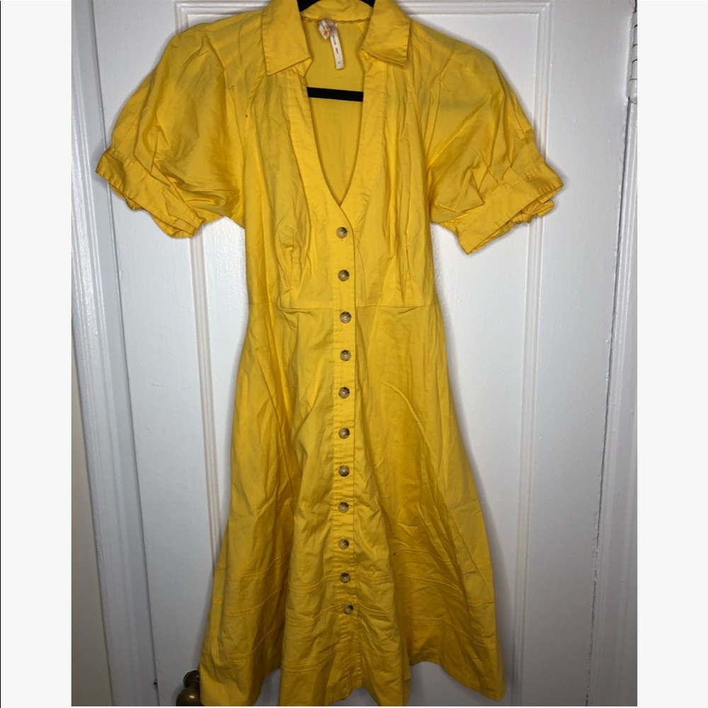 Maeve (Anthropologie) yellow shirtdress